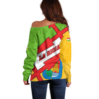 La Rioja Flag Off Shoulder Sweater Autonomous Community of Spain - Wonder Print Shop