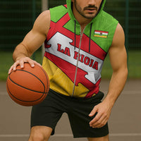 La Rioja Flag Sleeveless Zip Hoodie Autonomous Community of Spain - Wonder Print Shop