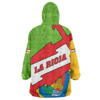 La Rioja Flag Wearable Blanket Hoodie Autonomous Community of Spain - Wonder Print Shop