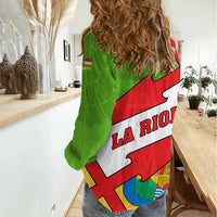 La Rioja Flag Women Casual Shirt Autonomous Community of Spain - Wonder Print Shop