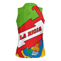 La Rioja Flag Women Sleeveless Polo Shirt Autonomous Community of Spain - Wonder Print Shop