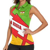 La Rioja Flag Women Sleeveless Polo Shirt Autonomous Community of Spain - Wonder Print Shop