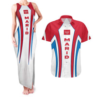 Madrid Flag Couples Matching Tank Maxi Dress and Hawaiian Shirt Autonomous Community of Spain - Wonder Print Shop