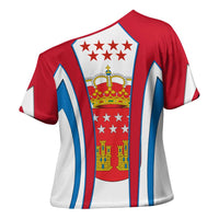 Madrid Flag Cross Shoulder Shirt Autonomous Community of Spain - Wonder Print Shop