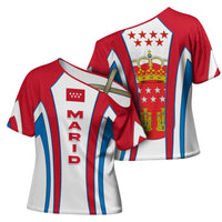 Madrid Flag Cross Shoulder Shirt Autonomous Community of Spain - Wonder Print Shop