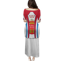 Madrid Flag Family Matching Puletasi and Hawaiian Shirt Autonomous Community of Spain - Wonder Print Shop
