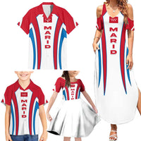 Madrid Flag Family Matching Summer Maxi Dress and Hawaiian Shirt Autonomous Community of Spain - Wonder Print Shop