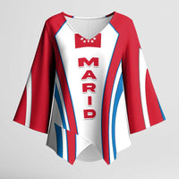 Madrid Flag Kimono Sleeve Blouse Autonomous Community of Spain - Wonder Print Shop