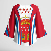 Madrid Flag Kimono Sleeve Blouse Autonomous Community of Spain - Wonder Print Shop