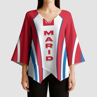 Madrid Flag Kimono Sleeve Blouse Autonomous Community of Spain - Wonder Print Shop