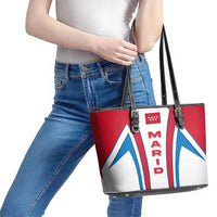 Madrid Flag Leather Tote Bag Autonomous Community of Spain - Wonder Print Shop