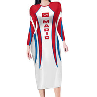 Madrid Flag Long Sleeve Bodycon Dress Autonomous Community of Spain - Wonder Print Shop