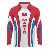 Madrid Flag Long Sleeve Polo Shirt Autonomous Community of Spain - Wonder Print Shop