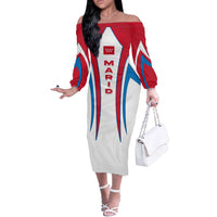 Madrid Flag Off The Shoulder Long Sleeve Dress Autonomous Community of Spain - Wonder Print Shop