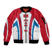 Madrid Flag Sleeve Zip Bomber Jacket Autonomous Community of Spain - Wonder Print Shop