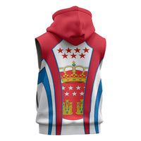 Madrid Flag Sleeveless Zip Hoodie Autonomous Community of Spain - Wonder Print Shop