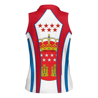 Madrid Flag Women Sleeveless Polo Shirt Autonomous Community of Spain - Wonder Print Shop