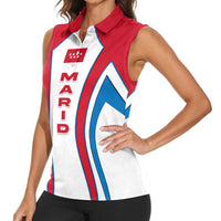 Madrid Flag Women Sleeveless Polo Shirt Autonomous Community of Spain - Wonder Print Shop
