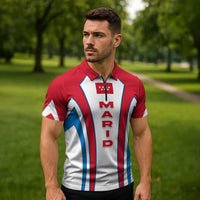 Madrid Flag Zipper Polo Shirt Autonomous Community of Spain - Wonder Print Shop