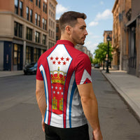 Madrid Flag Zipper Polo Shirt Autonomous Community of Spain - Wonder Print Shop
