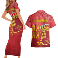 Region of Murcia Flag Couples Matching Short Sleeve Bodycon Dress and Hawaiian Shirt Autonomous Community of Spain - Wonder Print Shop