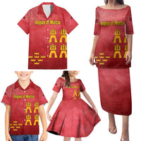 Region of Murcia Flag Family Matching Puletasi and Hawaiian Shirt Autonomous Community of Spain - Wonder Print Shop