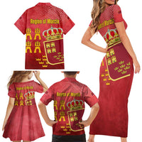 Region of Murcia Flag Family Matching Short Sleeve Bodycon Dress and Hawaiian Shirt Autonomous Community of Spain - Wonder Print Shop