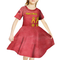 Region of Murcia Flag Kid Short Sleeve Dress Autonomous Community of Spain - Wonder Print Shop