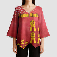 Region of Murcia Flag Kimono Sleeve Blouse Autonomous Community of Spain - Wonder Print Shop
