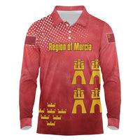 Region of Murcia Flag Long Sleeve Polo Shirt Autonomous Community of Spain - Wonder Print Shop