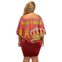 Region of Murcia Flag Off Shoulder Short Dress Autonomous Community of Spain - Wonder Print Shop