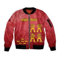 Region of Murcia Flag Sleeve Zip Bomber Jacket Autonomous Community of Spain - Wonder Print Shop