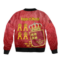 Region of Murcia Flag Sleeve Zip Bomber Jacket Autonomous Community of Spain - Wonder Print Shop