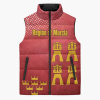 Region of Murcia Flag Sleeveless Puffer Jacket Autonomous Community of Spain - Wonder Print Shop