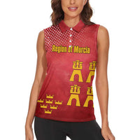 Region of Murcia Flag Women Sleeveless Polo Shirt Autonomous Community of Spain - Wonder Print Shop