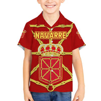 Navarre Flag Family Matching Tank Maxi Dress and Hawaiian Shirt Autonomous Community of Spain - Wonder Print Shop