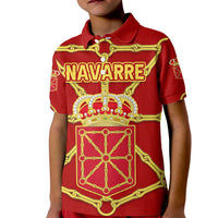 Navarre Flag Kid Polo Shirt Autonomous Community of Spain - Wonder Print Shop