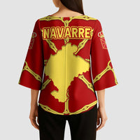 Navarre Flag Kimono Sleeve Blouse Autonomous Community of Spain - Wonder Print Shop