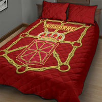 Navarre Flag Quilt Bed Set Autonomous Community of Spain - Wonder Print Shop