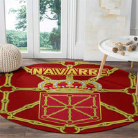 Navarre Flag Round Carpet Autonomous Community of Spain - Wonder Print Shop