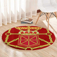 Navarre Flag Round Carpet Autonomous Community of Spain - Wonder Print Shop