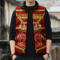 Navarre Flag Sleeveless Puffer Jacket Autonomous Community of Spain - Wonder Print Shop