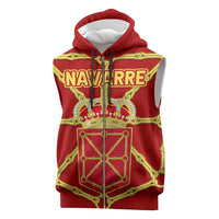 Navarre Flag Sleeveless Zip Hoodie Autonomous Community of Spain - Wonder Print Shop