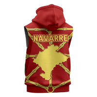 Navarre Flag Sleeveless Zip Hoodie Autonomous Community of Spain - Wonder Print Shop