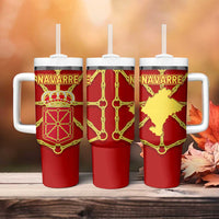 Navarre Flag Tumbler With Handle Autonomous Community of Spain - Wonder Print Shop