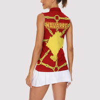 Navarre Flag Women Sleeveless Polo Shirt Autonomous Community of Spain - Wonder Print Shop