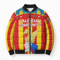 Valencian Community Flag Bomber Puffer Jacket Autonomous Community of Spain - Wonder Print Shop