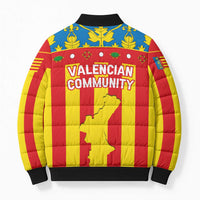 Valencian Community Flag Bomber Puffer Jacket Autonomous Community of Spain - Wonder Print Shop