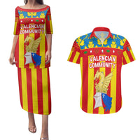 Valencian Community Flag Couples Matching Puletasi and Hawaiian Shirt Autonomous Community of Spain - Wonder Print Shop