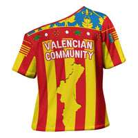 Valencian Community Flag Cross Shoulder Shirt Autonomous Community of Spain - Wonder Print Shop